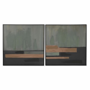 Painting Home ESPRIT Black Green Modern Urban 100 x 4 x 100 cm (2 Units)