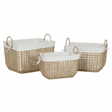 Grozs Home ESPRIT Balts Dabisks Metāls Moderns 45 x 34 x 36 cm (3 Daudzums)