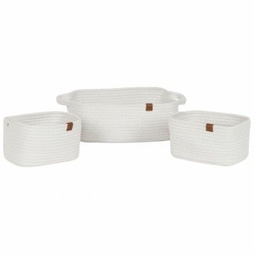 Basket set Home ESPRIT White Modern 34 x 25 x 14 cm (3 Pieces)