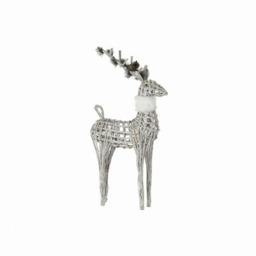 Christmas bauble DKD Home Decor Reindeer White wicker Plastic 53 x 19 x 90 cm