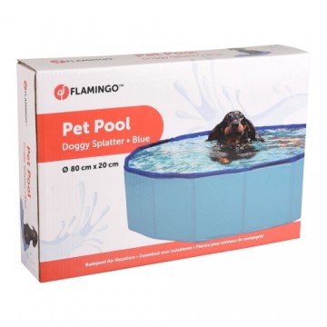 Flamingo FLMG peldbaseins dzīvniekiem saliekams Doggy Splatter Pool Blue 80*20 cm 520348