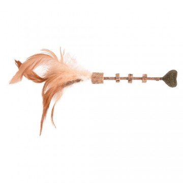 Flamingo FLMG Rotaļlieta Kaķiem Topsy Stick Wood ar spalvām 25 cm 561130