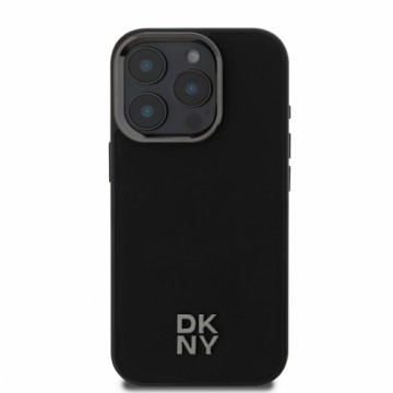 DKNY PU Leather Stack Logo Magsafe Case for iPhone 16 Pro Max Black