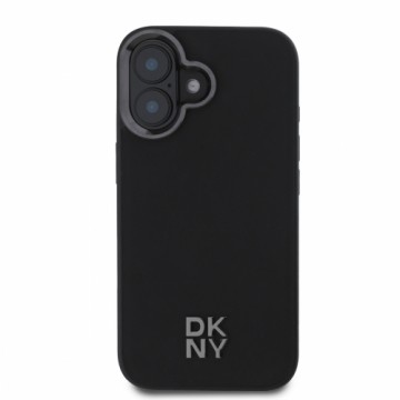 DKNY PU Leather Stack Logo Magsafe Case for iPhone 16 Black