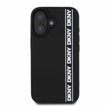 DKNY 3D Rubber Repeat Logo Line Case for iPhone 16 Black