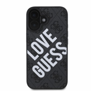 Guess PU Leather 4G Big Love Logo MagSafe Case for iPhone 16 Black