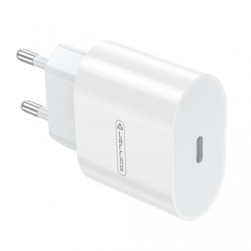 Jellico AK-200 PD 20W Viedais iPhone & iPad Universāls Ātrās Lādētājs 1x USB-C (5-12V) Balts