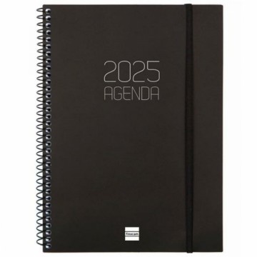 Diary Finocam OPAQUE Black A5 15,5 x 21,2 cm 2025