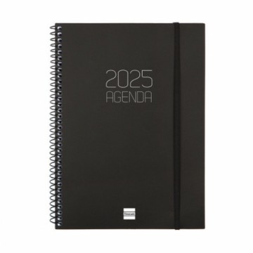 Diary Finocam OPAQUE Black A5 15,5 x 21,2 cm 2025