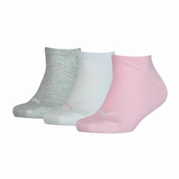 Sporta zeķes Puma Kids Invisible Pelēks Rozā Balts 3 gb.