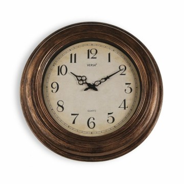 Wall Clock Versa Antique Golden Plastic 4,5 x 51 x 51 cm