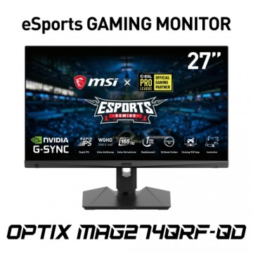 MSI Optix MAG274QRFDE-QD Gaming Monitor - QHD,165Hz, 1ms (GtG) MSI eSport Gaming Monitor, Quantum Dot, FreeSync Premium, 1440p