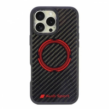 Audi Carbon Fiber Sport Red Circle MagSafe iPhone 16 Pro Max 6.9" czarny|black hardcase AUS-TPUPCMIP16PM-RSQ|D5-BK