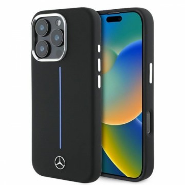 Mercedes MEHMP16X23SUMBK iPhone 16 Pro Max 6.9" czarny|black hardcase Silicone Blue Stripe MagSafe