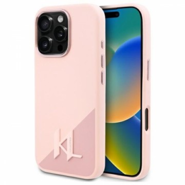 Karl Lagerfeld KLHMP16XSCMKMPCP iPhone 16 Pro Max 6.9" różowy|pink hardcase Silicone Shadow Metal Initial MagSafe