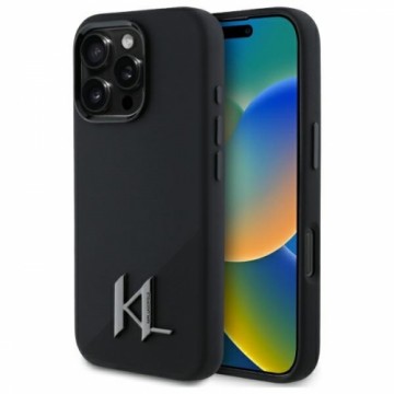 Karl Lagerfeld KLHMP16XSCMKMPCK iPhone 16 Pro Max 6.9" czarny|black hardcase Silicone Shadow Metal Initial MagSafe