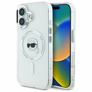 Karl Lagerfeld KLHMP16MHLSKIH iPhone 16 Plus 6.7" biały|white hardcase IML Metal Karl Head MagSafe