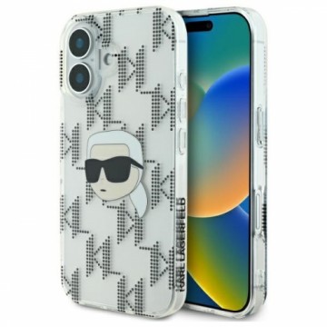 Karl Lagerfeld KLHCP16SHKLPKHT iPhone 16 6.1" przezroczysty|transparent hardcase IML Karl Head Electroplated