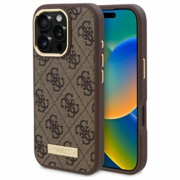 Guess GUHMP16XU4GPRW iPhone 16 Pro Max 6.9" brązowy|brown hardcase 4G Logo Plate MagSafe