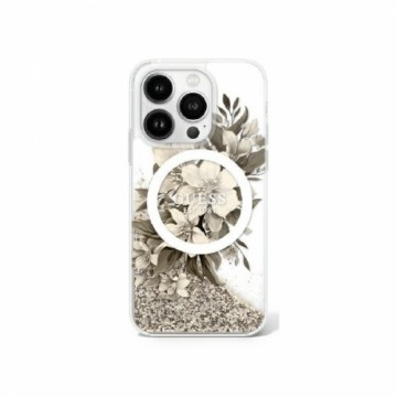 Guess GUHMP16XLFMWTE iPhone 16 Pro Max 6.9" beżowy|beige hardcase Liquid Glitter Flower MagSafe