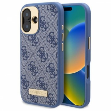 Guess GUHMP16SU4GPRB iPhone 16 6.1" niebieski|blue hardcase 4G Logo Plate MagSafe