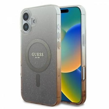 Guess GUHMP16SHGRCELW iPhone 16 6.1" brązowy|brown hardcase IML Glitter Gradient MagSafe