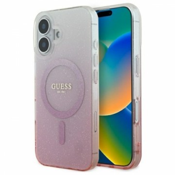 Guess GUHMP16SHGRCELP iPhone 16 6.1" różowy|pink hardcase IML Glitter Gradient MagSafe