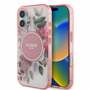 Guess GUHMP16MHFWBDCEP iPhone 16 Plus 6.7" różowy|pink hardcase IML Flower & Tonal Circle MagSafe