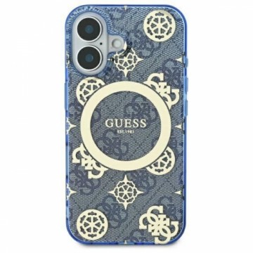 Guess GUHMP16LH4PYEEB iPhone 16 Pro 6.3" niebieski|blue hardcase IML Peony On 4G Background MagSafe