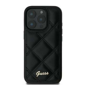 Guess GUHCP16SPSQSQSK iPhone 16 6.1" czarny|black hardcase Quiled Metal Logo