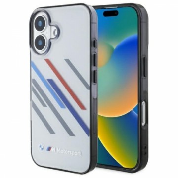 BMW BMHCP16S23HTRAG iPhone 16 6.1" szary|grey hardcase Motosport IML Random Stripes