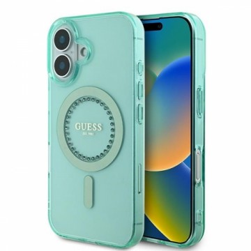 Guess GUHMP16MPFTDTEN iPhone 16 Plus 6.7" zielony|green hardcase IML Rhinestones MagSafe