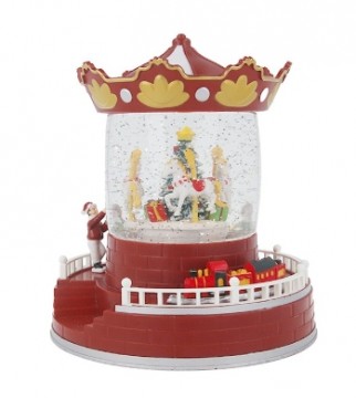 Forever Light Lantern Christmas Snow Globe CAROUSEL