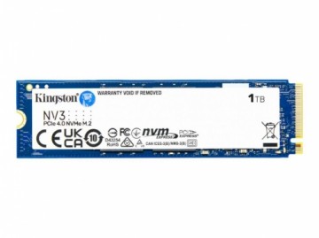 Kingston   SSD | NV3 | 1000 GB | SSD form factor M.2 2280 | Solid-state drive interface PCIe NVMe Gen 4.0 (x4) | Read speed 6000 MB/s | Write speed 4000 MB/s