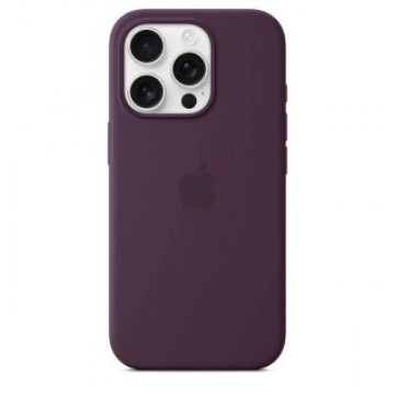 Apple -  iPhone 16 Pro Silicone Case with MagSafe Plum