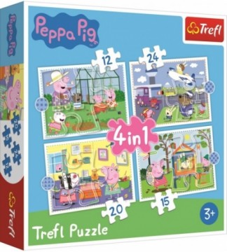 Puzlis TREFL Cūciņa Peppa (12,15,20,24 gb.) 4 in 1 4+ T34359