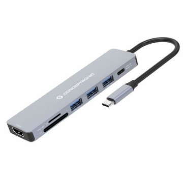 USB Centrmezgls Conceptronic 110519207101 Pelēks Daudzkrāsains 100 W