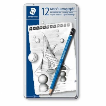 Zīmuļa Komplekts Staedtler Mars Lumograph 2 mm Heksagonāls 2B 2H 3B 4B 5B 6B 8B B HB H 7B (12 gb.)