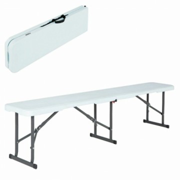 Bench Lifetime Foldable White 183 x 29 x 42 cm