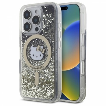 Hello Kitty HKHMP16XLGDIK iPhone 16 Pro   Max 6.9" czarny złoty|black gold hardcase Liquid Glitter Fever MagSafe