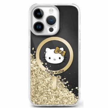 Hello Kitty HKHMP16SLGDIK iPhone 16 6.1"  czarny złoty|black gold hardcase Liquid Glitter Fever MagSafe