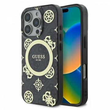 Guess GUHMP16XH4PYEEK iPhone 16 Pro Max   6.9" czarny|black hardcase IML Peony On 4G Background MagSafe