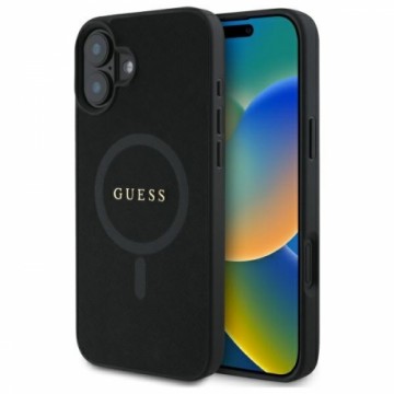 Guess GUHMP16SPSAHMCK iPhone 16 6.1"      czarny|black hardcase Saffiano Classic Logo MagSafe