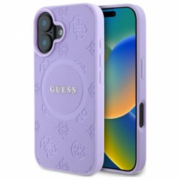 Guess GUHMP16MPSAPSMEU iPhone 16 Plus     6.7" fioletowy|purple hardcase Saffiano Peony Classic Logo MagSafe