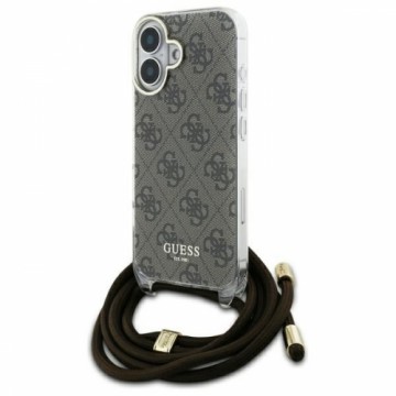 Guess GUHCP16SHC4SEW iPhone 16 6.1"       brązowy|brown hardcase Crossbody Cord 4G Print