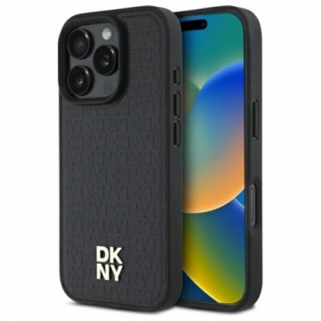 DKNY DKHMP16XPSHRPSK iPhone 16 Pro Max    6.9" hardcase czarny|black Repeat Pattern Stack Logo MagSafe