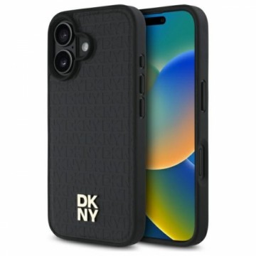 DKNY DKHMP16SPSHRPSK iPhone 16 6.1"       hardcase czarny|black Repeat Pattern Stack Logo MagSafe