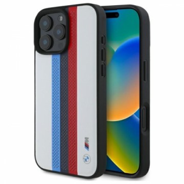 BMW BMHMP16X23PUPTH iPhone 16 Pro Max     6.9" biały|white hardcase M Perf. Tricolor Printed Stripes MagSafe