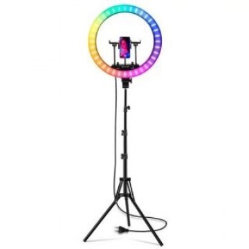 Visional   RL018-RGB LED ring light 50W 5500Lm 480+64(RGB)LED diam.44.5cm floor stand 200cm 3x phone holders