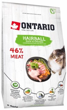 Sausā barība kaķiem - Ontario Cat Hairball, 400 gr